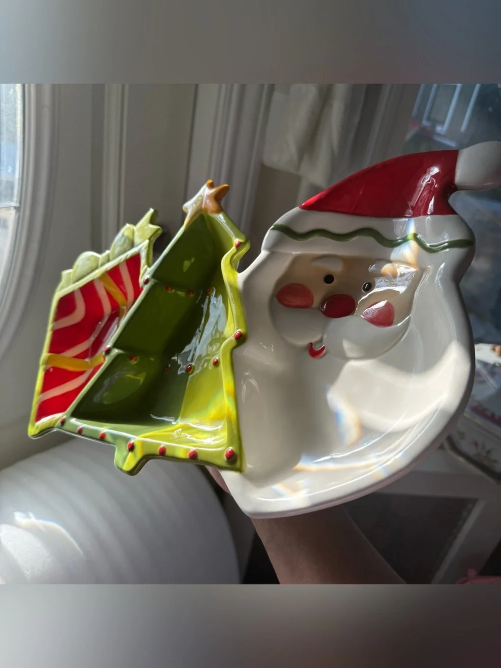 Target Home Hand-Painted Christmas Divided Serving Tray Party Decor Holiday Dish